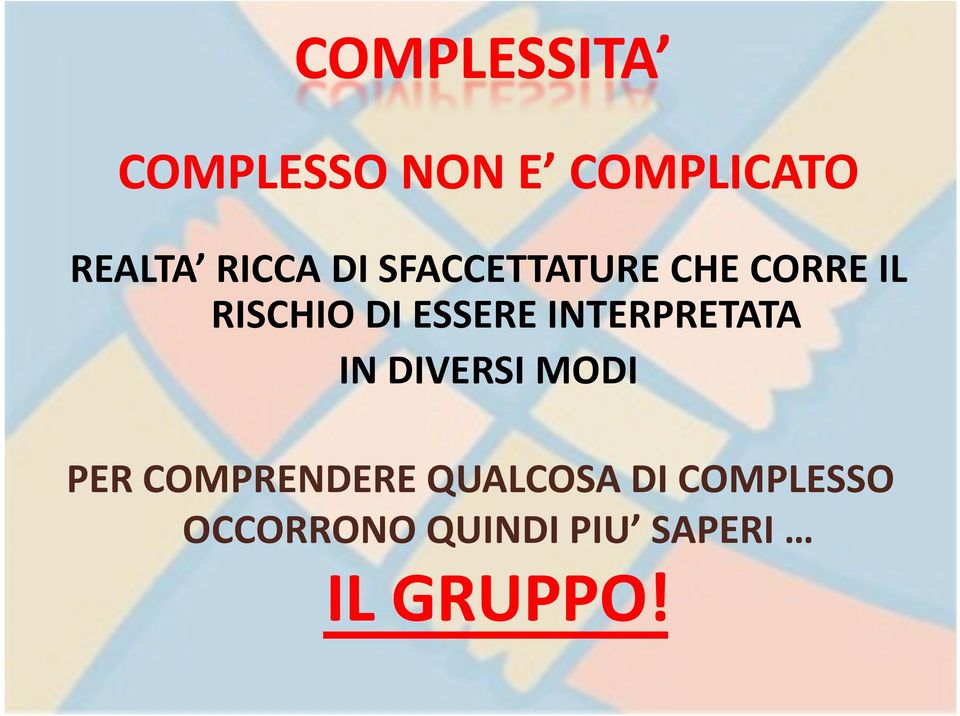 INTERPRETATA IN DIVERSI MODI PER COMPRENDERE