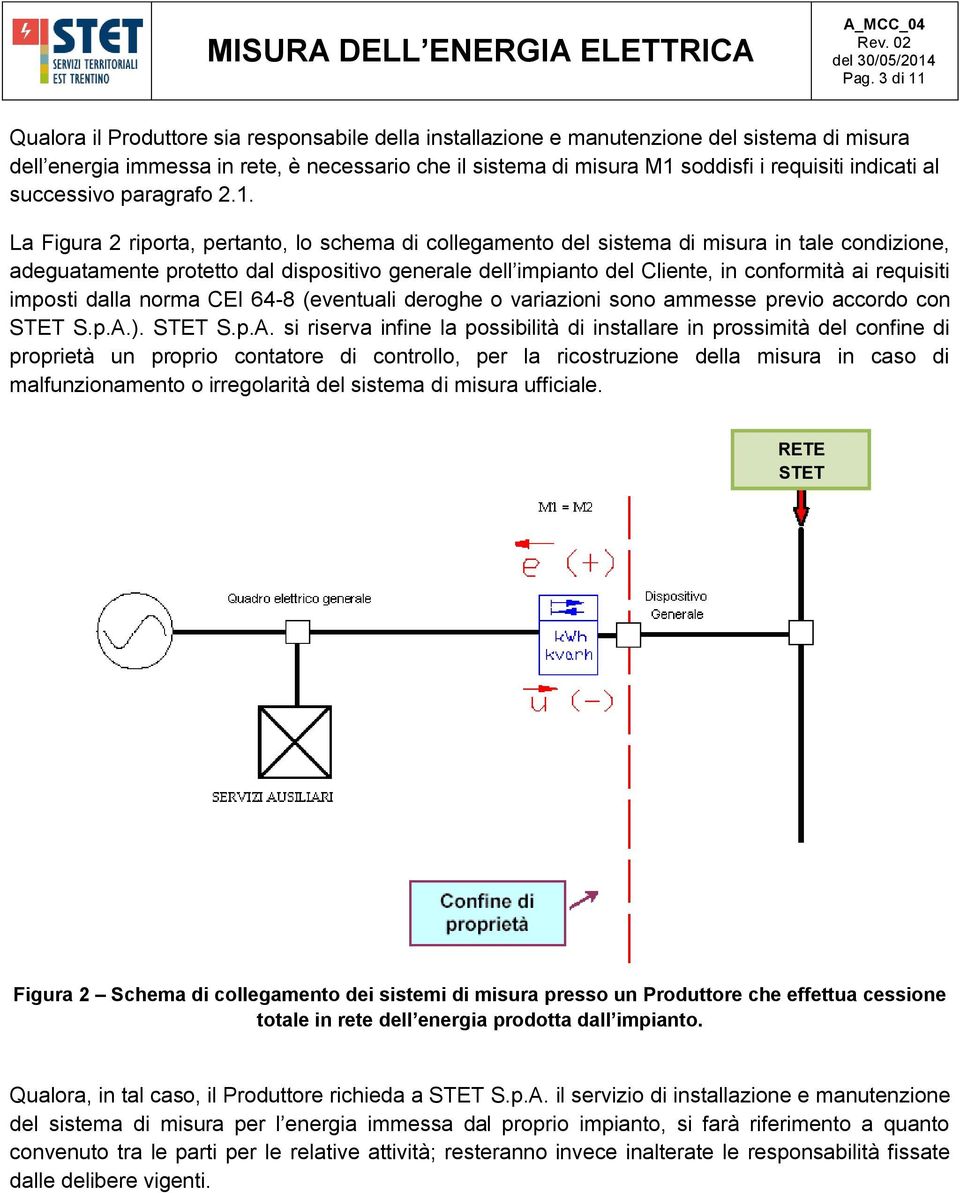 La Figura 2 riporta, pertanto, lo schema di collegamento del sistema di misura in tale condizione, adeguatamente protetto dal dispositivo generale dell impianto del Cliente, in conformità ai