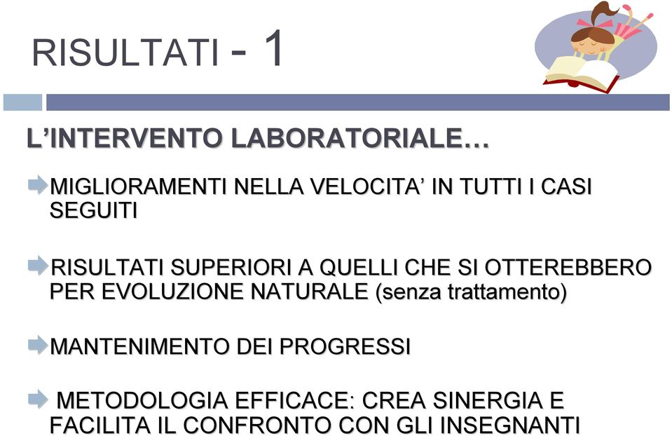 EVOLUZIONE NATURALE (senza trattamento) MANTENIMENTO DEI PROGRESSI