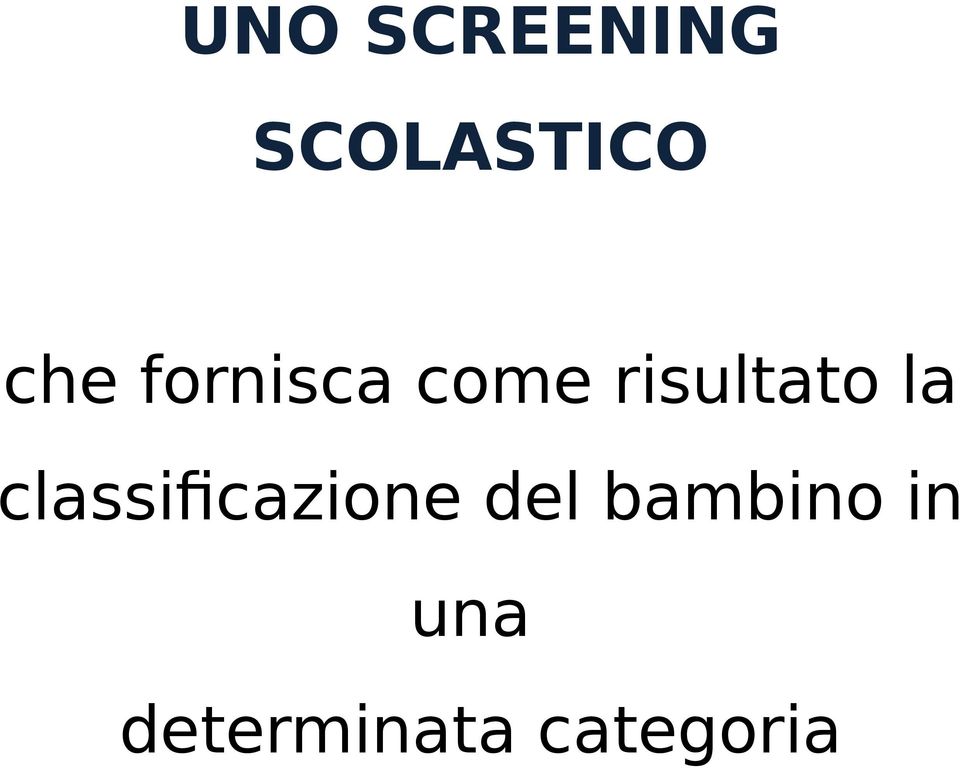 la classificazione del