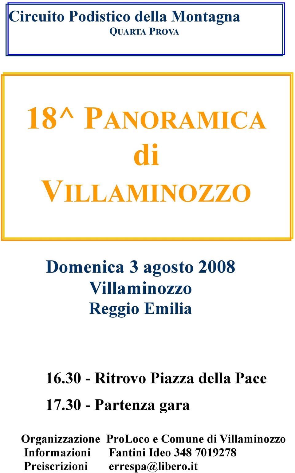 30 - Ritrovo Piazza della Pace Organizzazione ProLoco