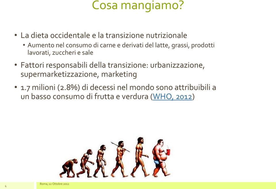 derivati del latte, grassi, prodotti lavorati, zuccheri e sale Fattori responsabili della