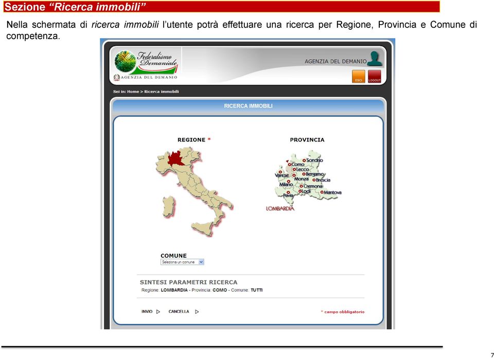 utente potrà effettuare una ricerca