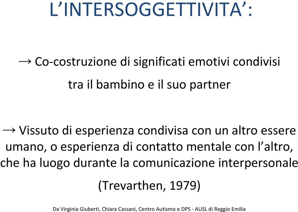 contatto mentale con l altro, che ha luogo durante la comunicazione interpersonale