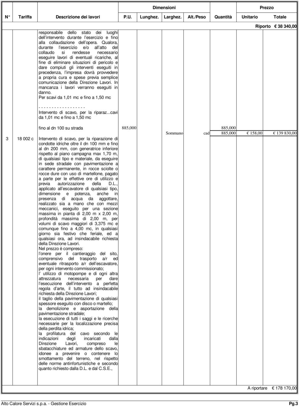 eseguiti in precedenza, l impresa dovrà provvedere a propria cura e spese previa semplice comunicazione della Direzione Lavori. In mancanza i lavori verranno eseguiti in danno.