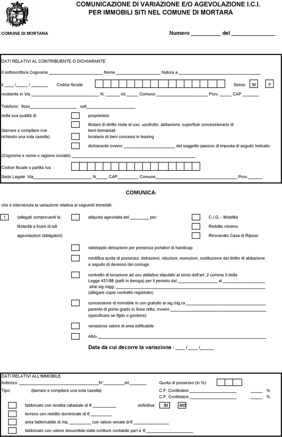 il / / Codice fiscale Sesso M F residente in Via N. int. Comune Prov.