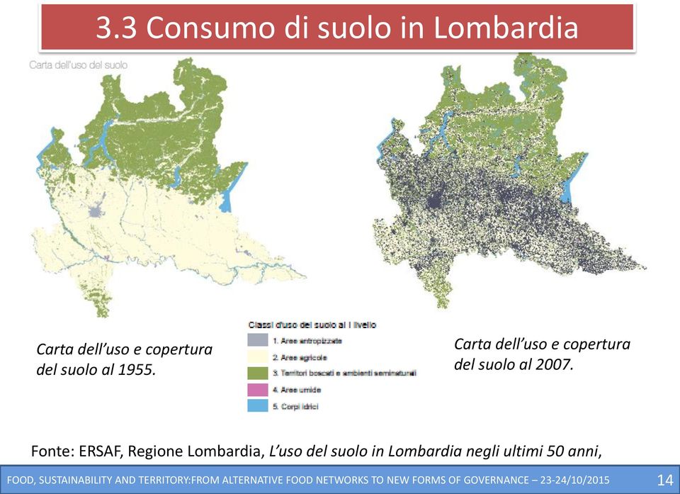 Carta dell uso e copertura del suolo al 2007.