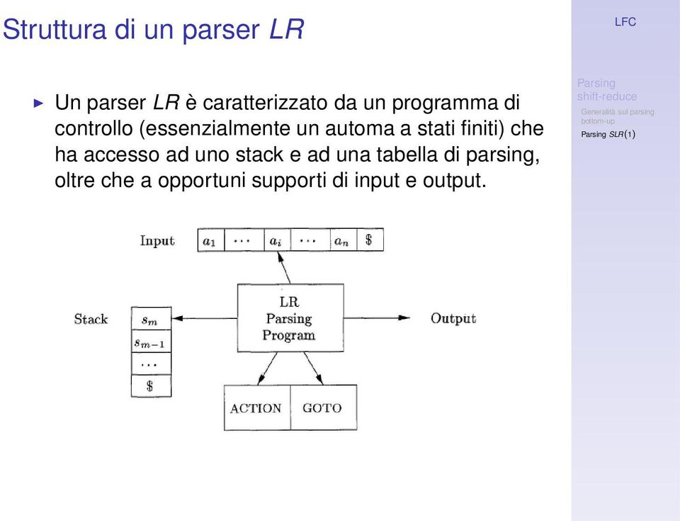 stati finiti) che ha accesso ad uno stack e ad una tabella