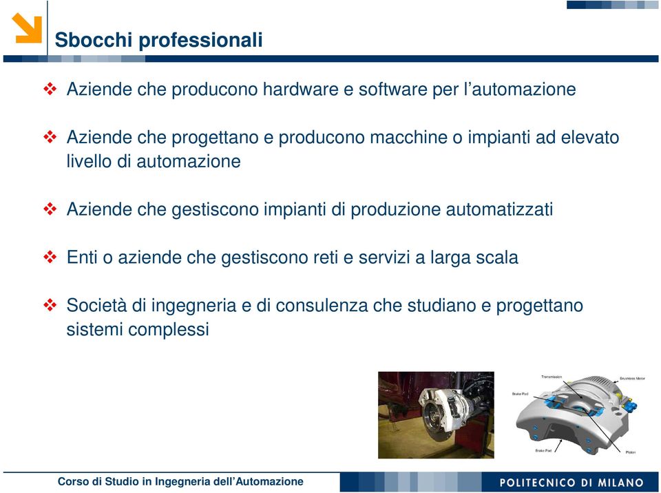 gestiscono impianti di produzione automatizzati Enti o aziende che gestiscono reti e servizi