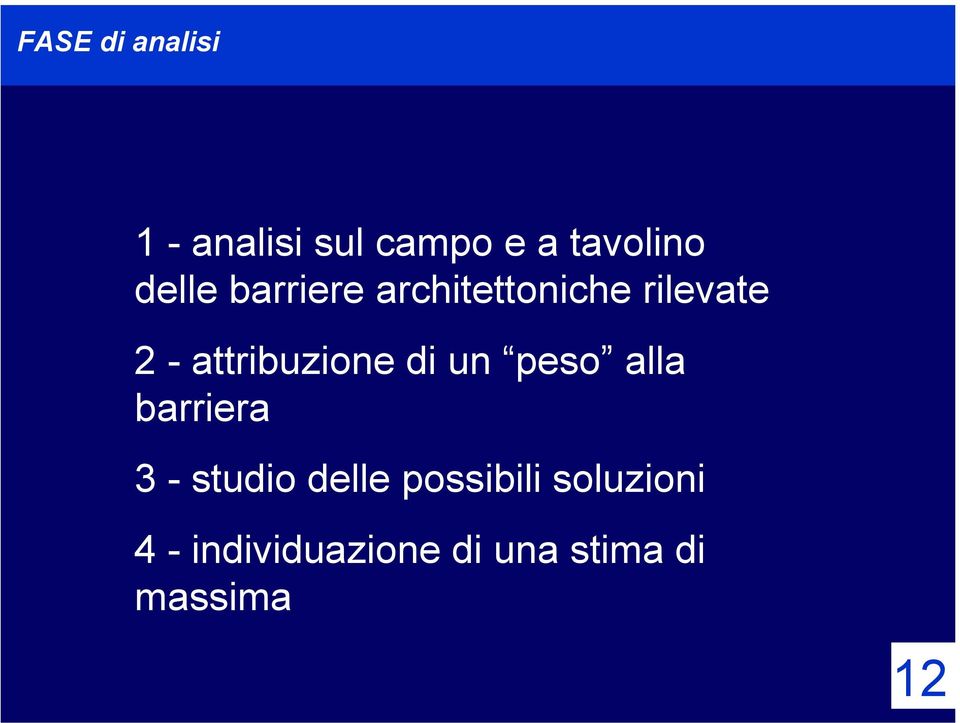 attribuzione di un peso alla barriera 3 - studio