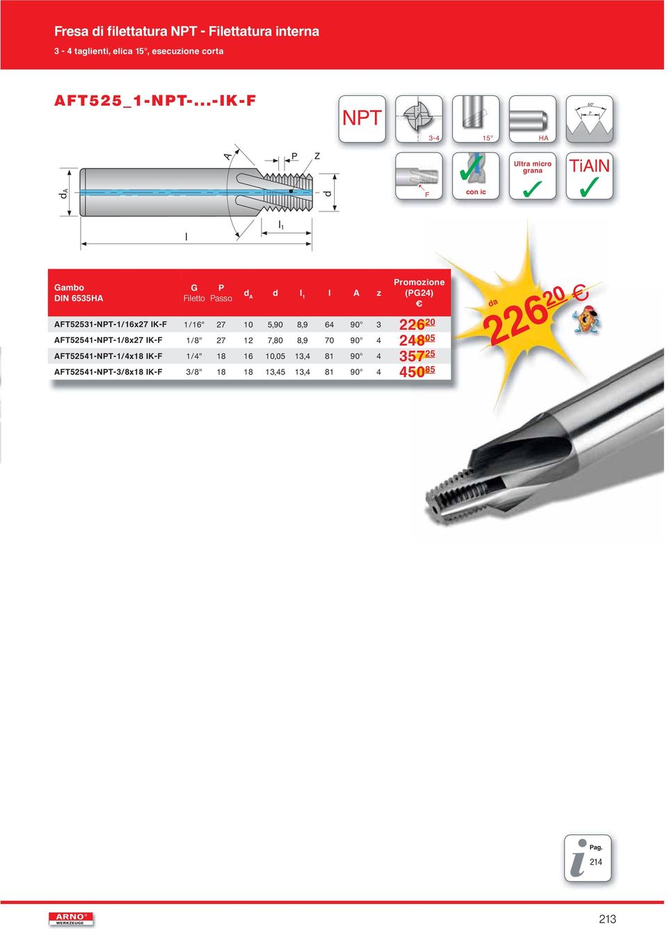 1/16" 27 10 5,90 8,9 64 90 3 226 20 AFT52541-NT-1/8x27 IK-F 1/8" 27 12 7,80 8,9 70 90 4 248 05