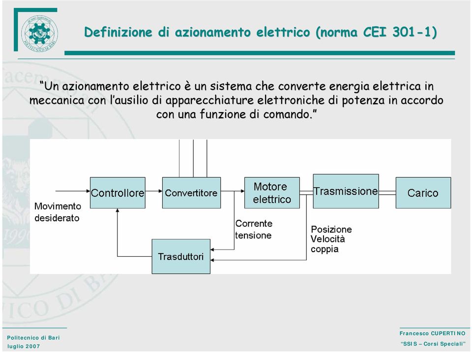 elettrica in meccanica con l ausilio l di apparecchiature