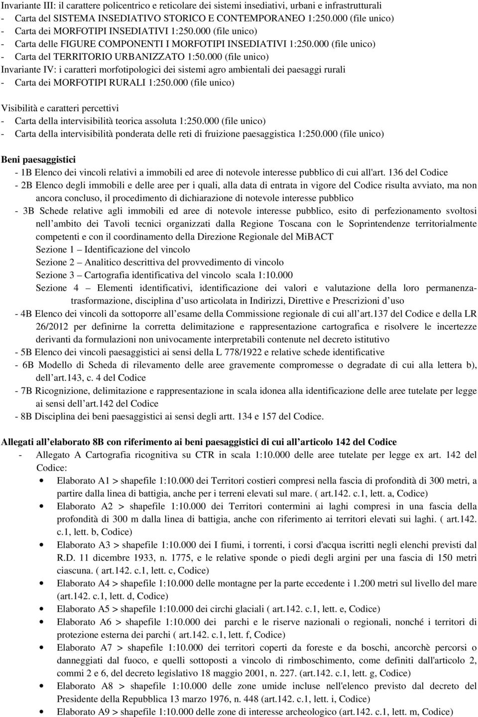 000 (file unico) Invariante IV: i caratteri morfotipologici dei sistemi agro ambientali dei paesaggi rurali - Carta dei MORFOTIPI RURALI 1:250.