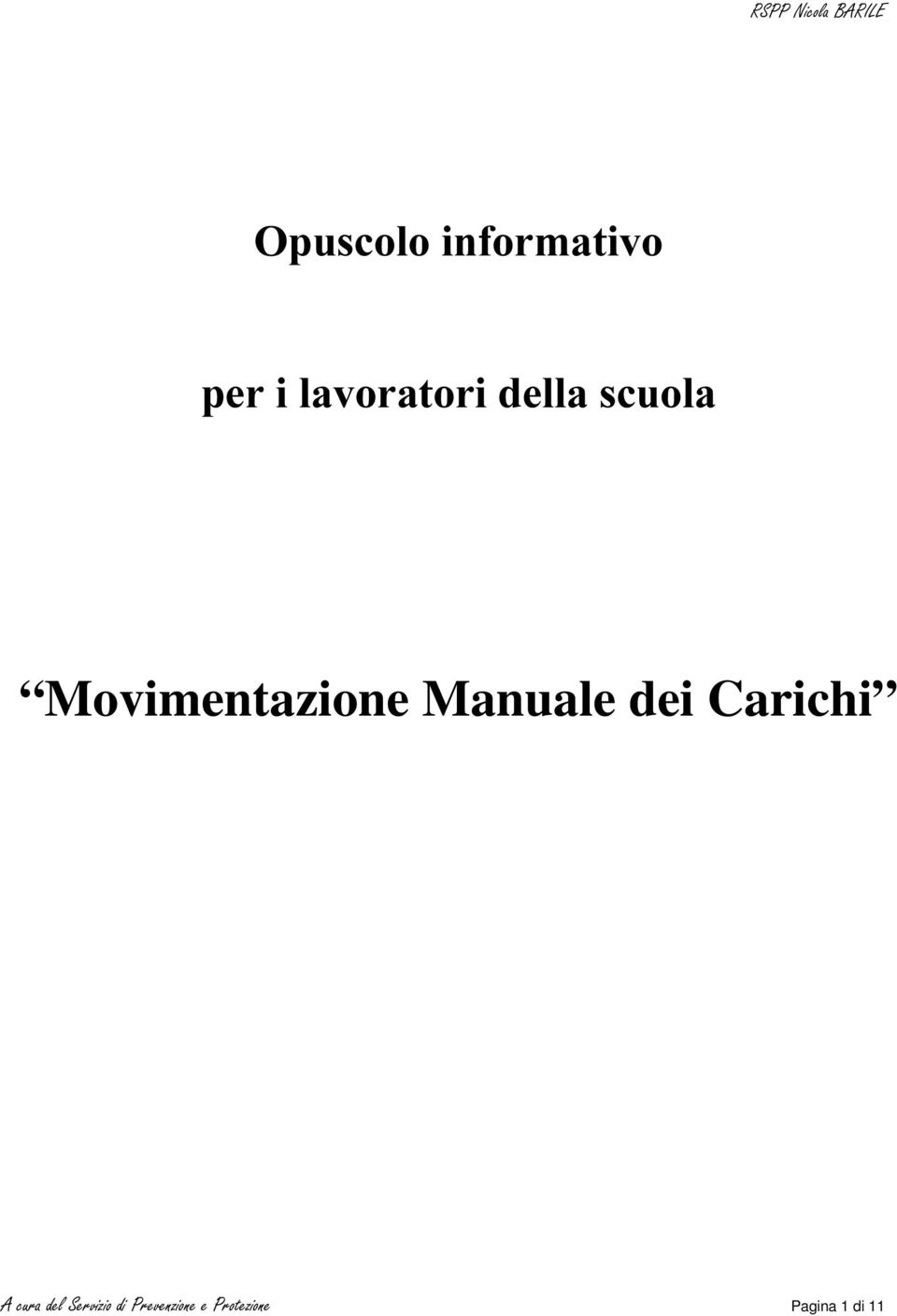 Movimentazione Manuale dei