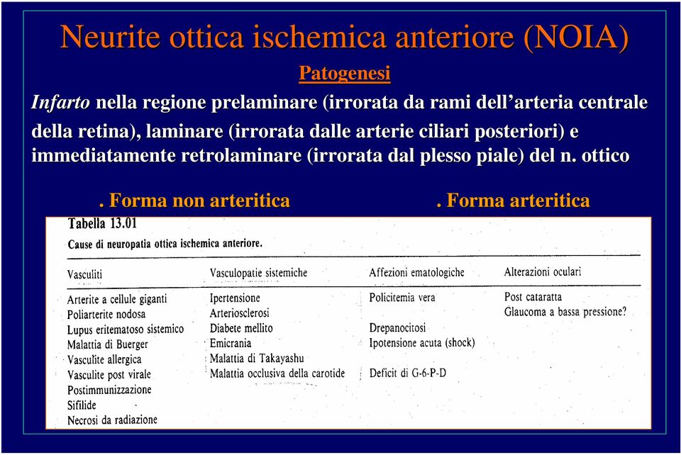 (irrorata dalle arterie ciliari posteriori) ri) e immediatamente