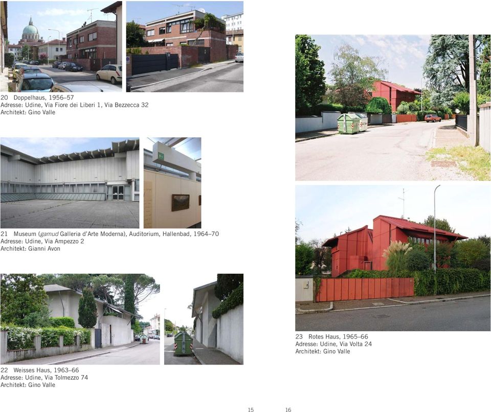 Adresse: Udine, Via Ampezzo 2 Architekt: Gianni Avon 23 Rotes Haus, 1965 66
