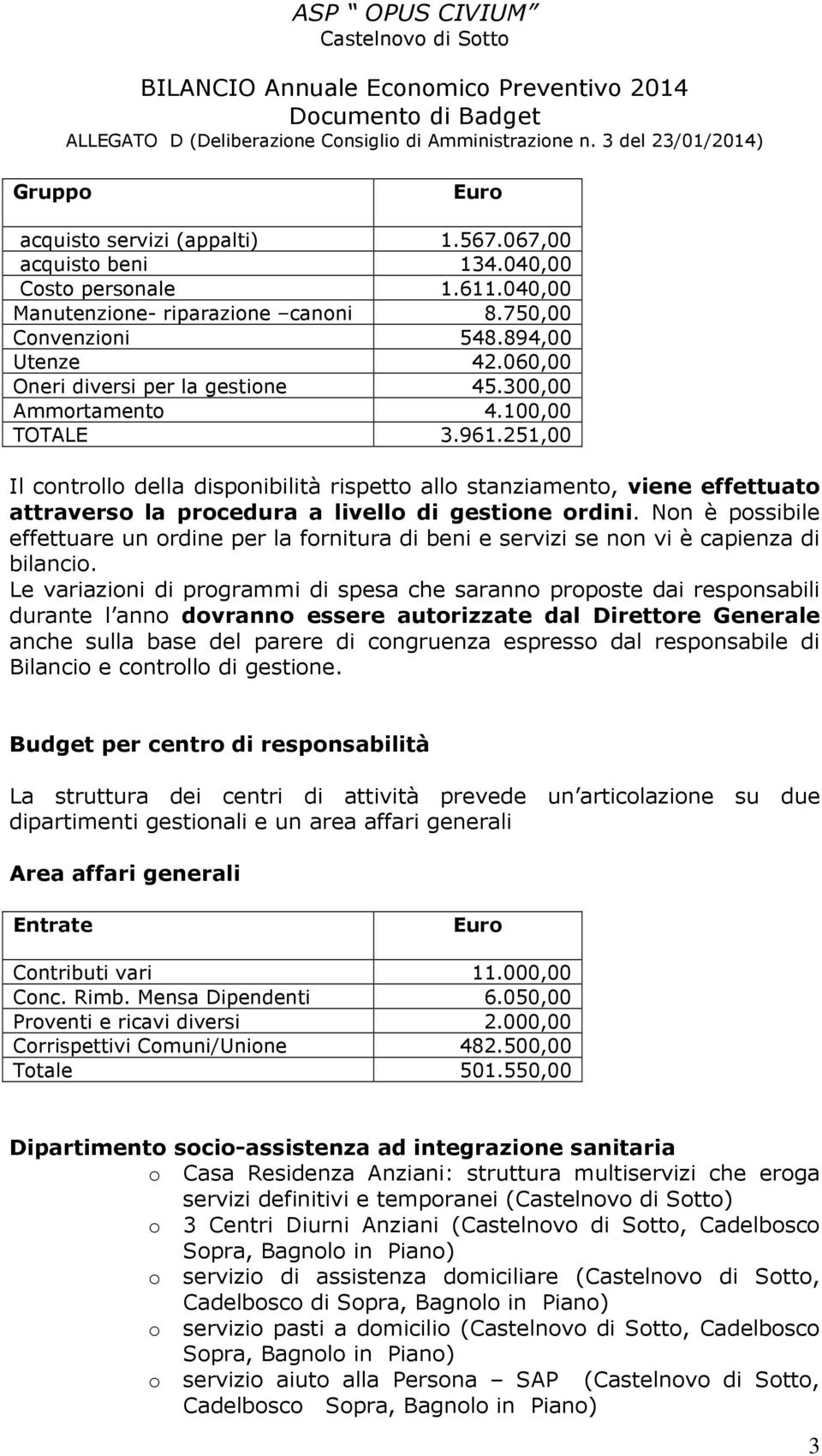 251,00 Il cntrll della dispnibilità rispett all stanziament, viene effettuat attravers la prcedura a livell di gestine rdini.