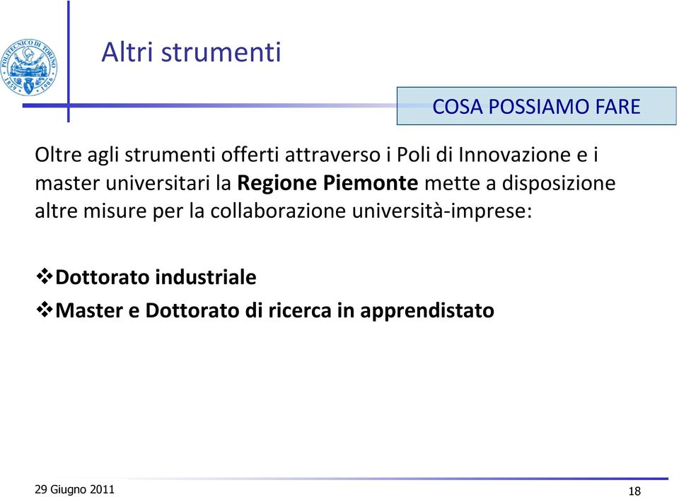 disposizione altre misure per la collaborazione università-imprese: Dottorato