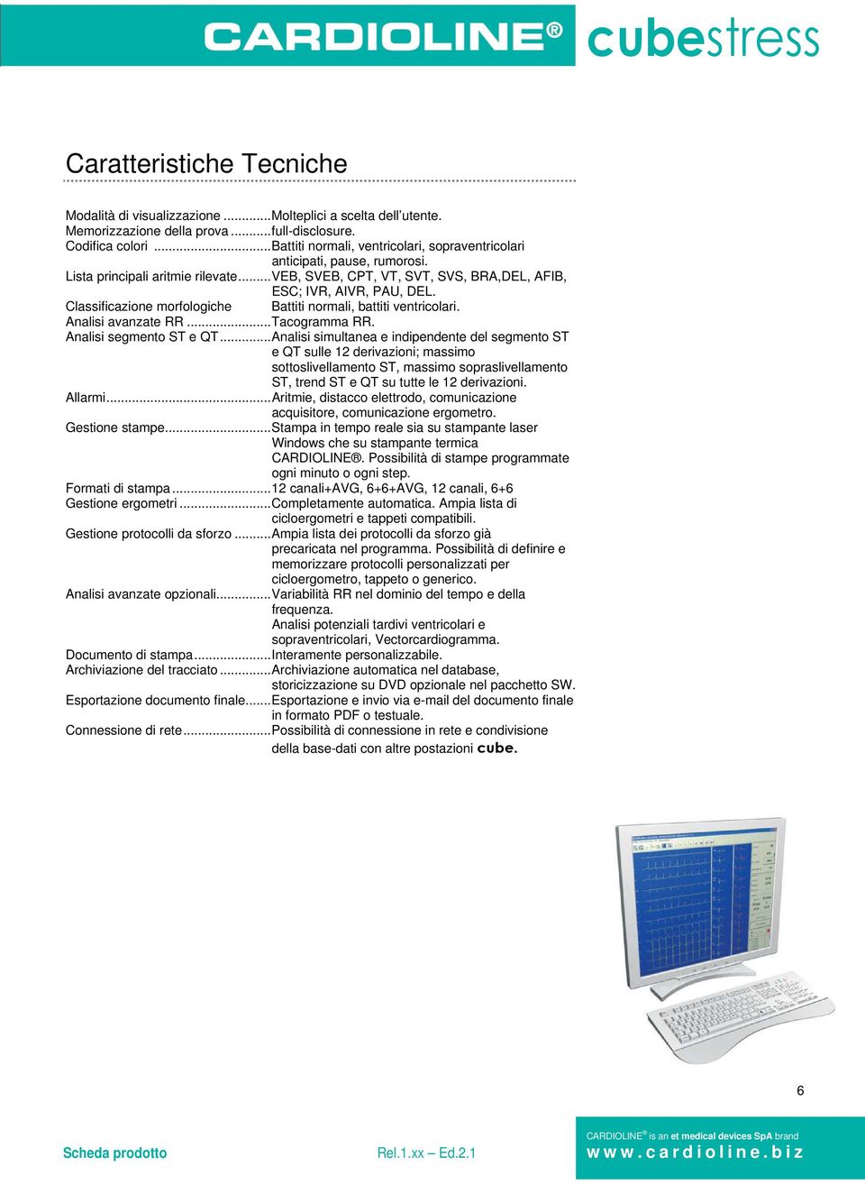 Classificazione morfologiche Battiti normali, battiti ventricolari. Analisi avanzate RR...Tacogramma RR. Analisi segmento ST e QT.