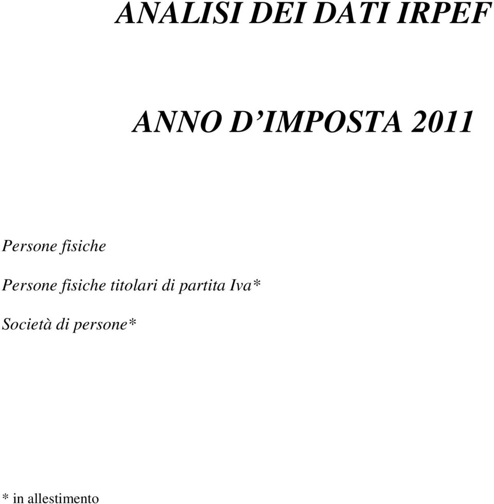 Persone fisiche titolari di