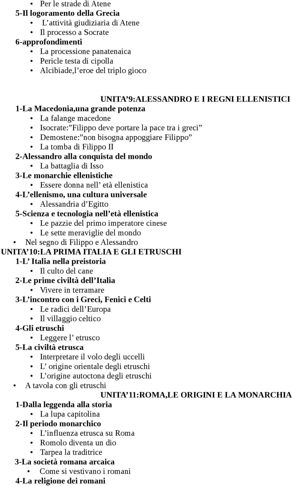 Filippo La tomba di Filippo II 2-Alessandro alla conquista del mondo La battaglia di Isso 3-Le monarchie ellenistiche Essere donna nell età ellenistica 4-L ellenismo, una cultura universale