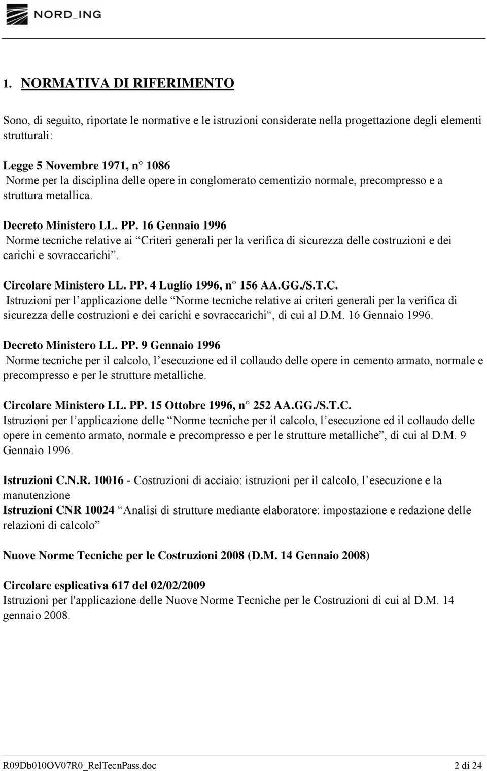 16 Gennaio 1996 Norme tecniche relative ai Cr