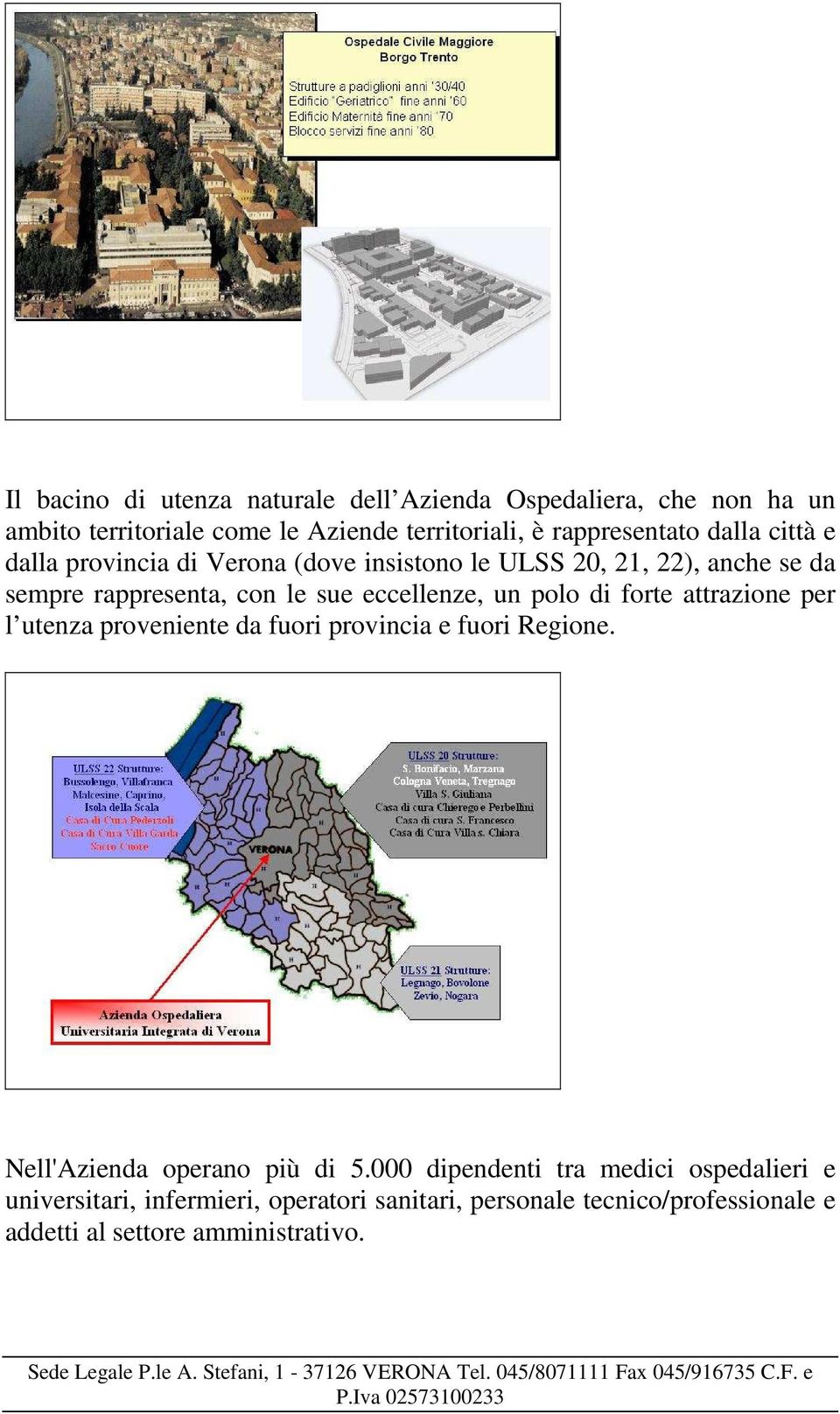 polo di forte attrazione per l utenza proveniente da fuori provincia e fuori Regione. Nell'Azienda operano più di 5.