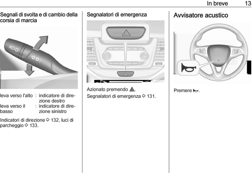 leva verso il : indicatore di direzione basso sinistro Indicatori di direzione 3