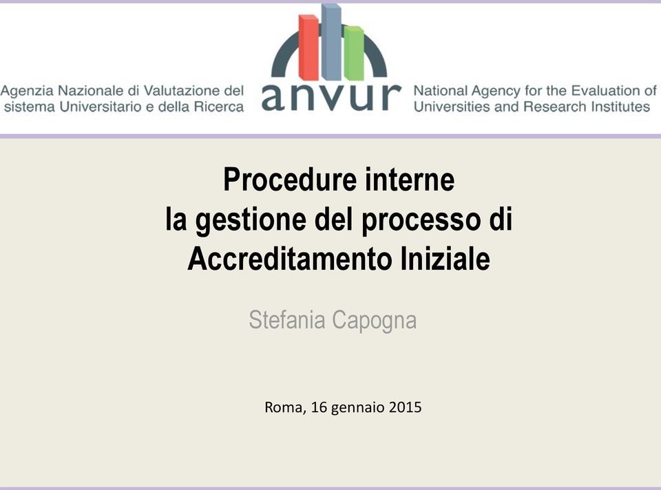 Accreditamento Iniziale