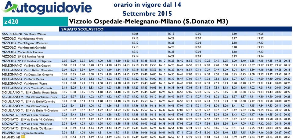 14 16.24 17.09 18.19 19.14 VIZZOLO SP 138 Pandina -fr Ospedale 13.05 13.20 13.35 13.45 14.00 14.15 14.30 14.50 15.15 15.35 15.55 16.10 16.25 16.40 16.55 17.10 17.25 17.45 18.05 18.20 18.40 18.55 19.