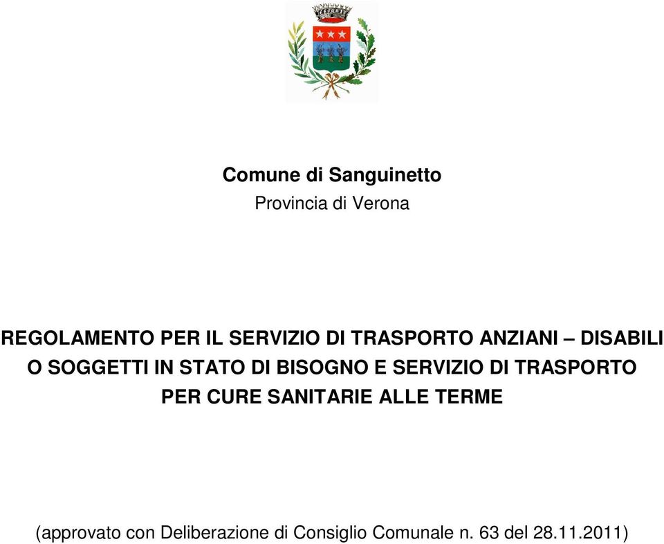 BISOGNO E SERVIZIO DI TRASPORTO PER CURE SANITARIE ALLE TERME