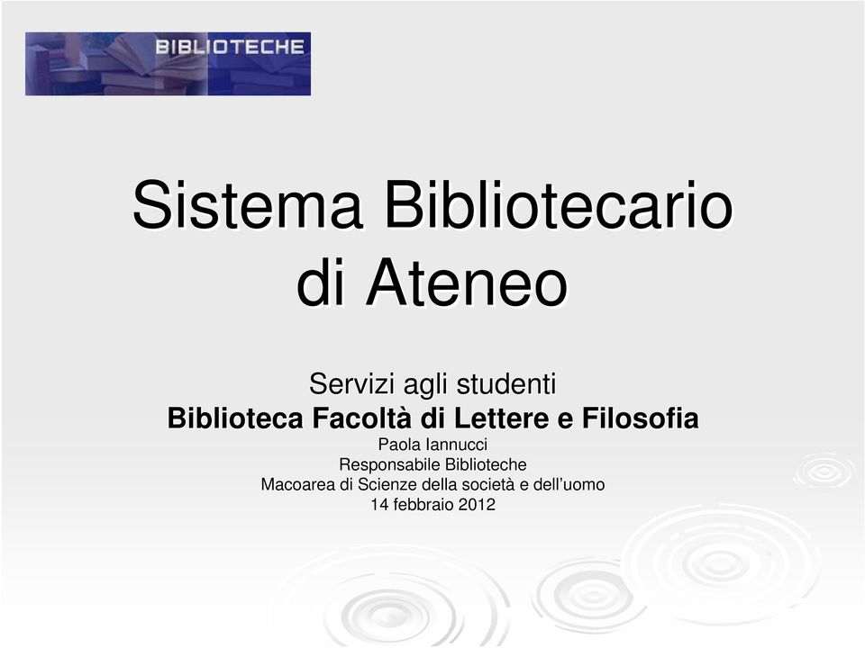 Filosofia Paola Iannucci Responsabile Biblioteche