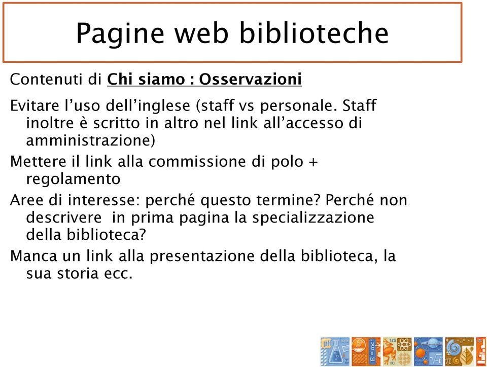 commissione di polo + regolamento Aree di interesse: perché questo termine?