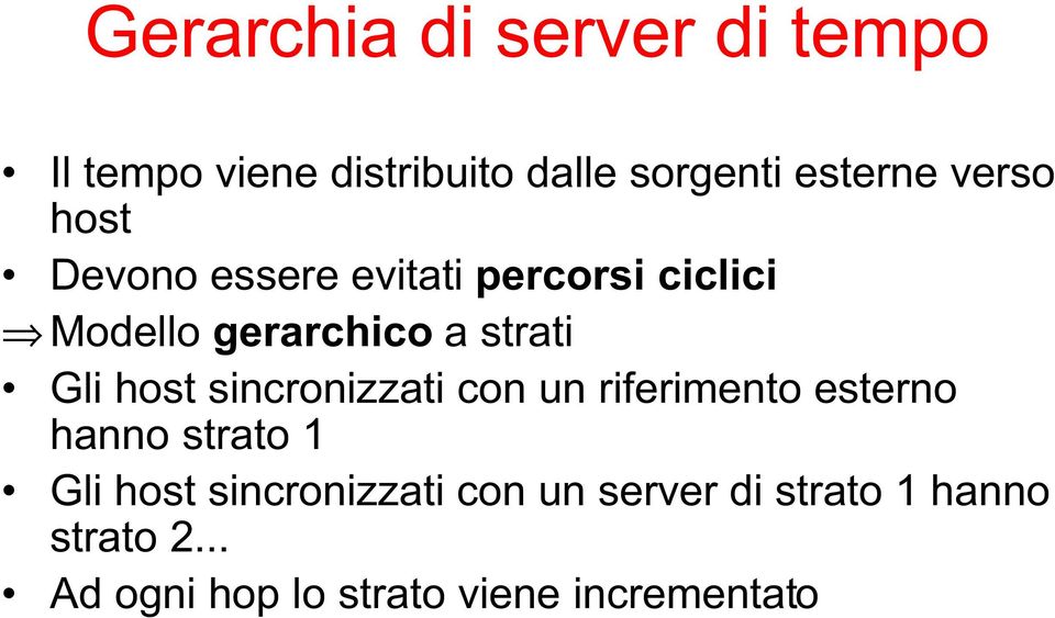 host sincronizzati con un riferimento esterno hanno strato 1 Gli host