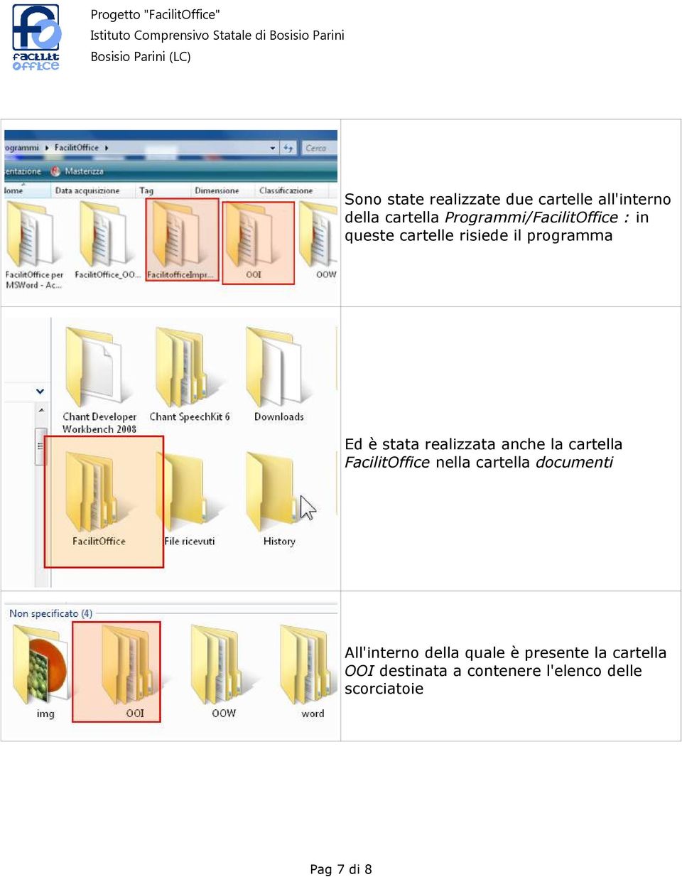 realizzata anche la cartella FacilitOffice nella cartella documenti All'interno