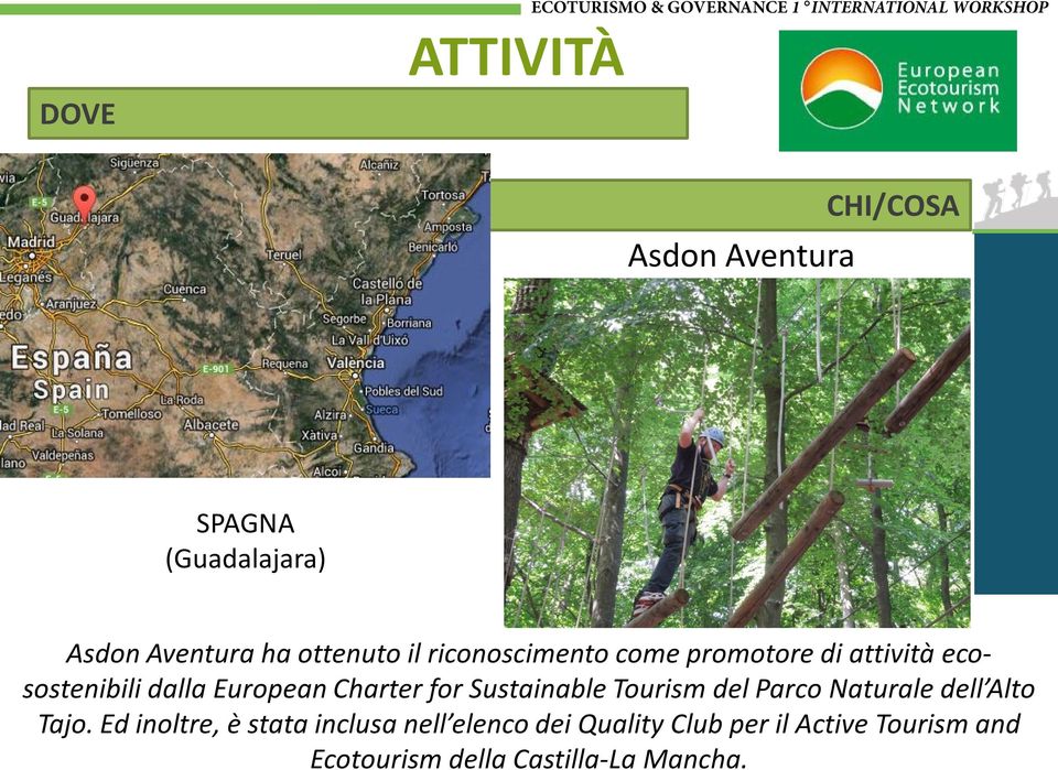 ecosostenibili dalla European Charter for Sustainable Tourism del Parco Naturale dell Alto Tajo.