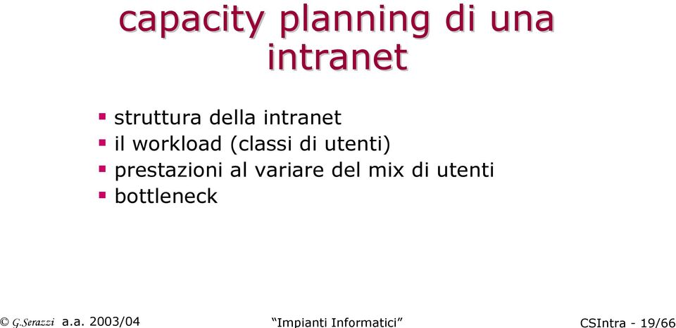 19/66 capacity planning di una intranet struttura
