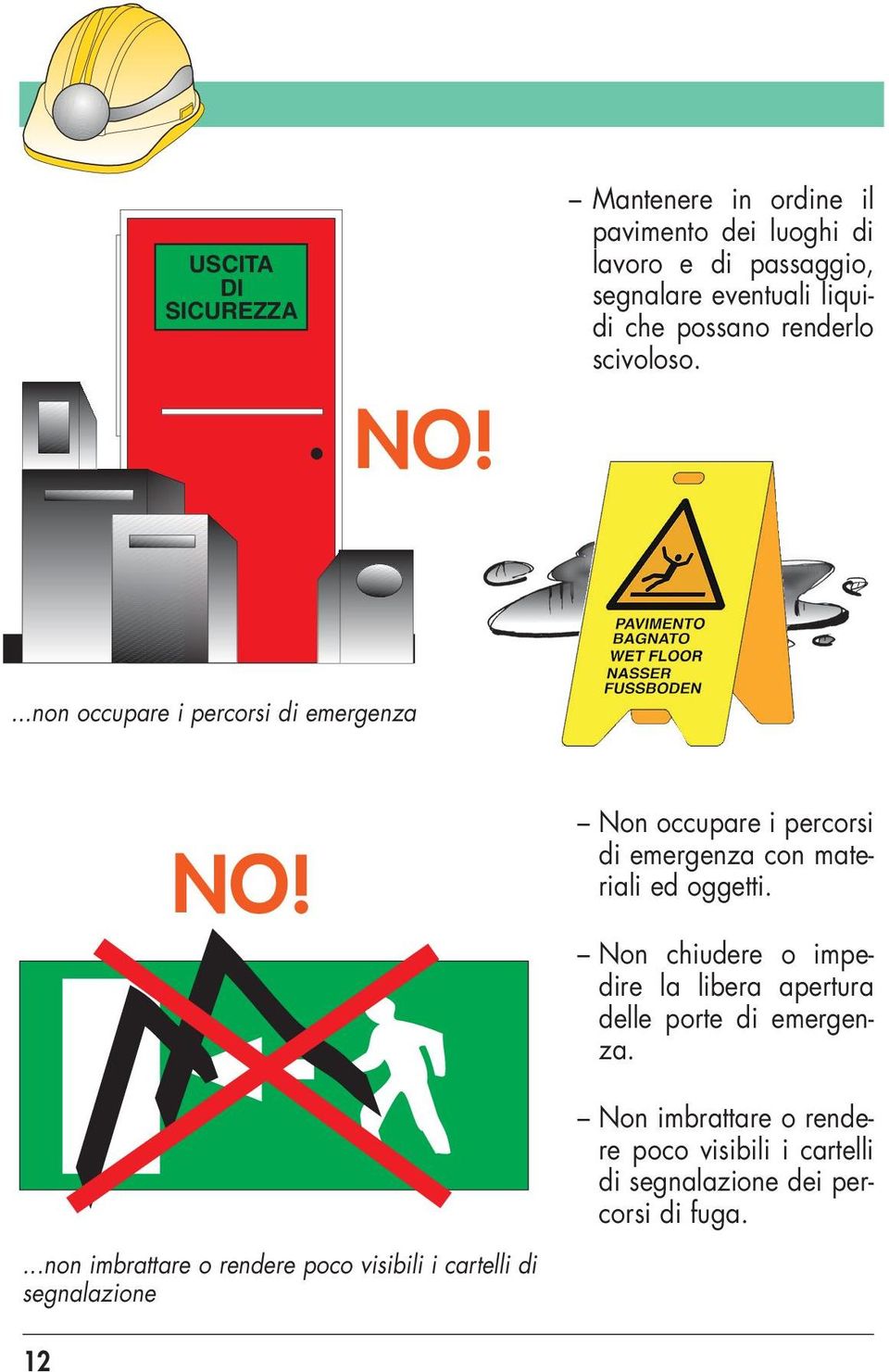 scivoloso....non occupare i percorsi di emergenza NO! Non occupare i percorsi di emergenza con materiali ed oggetti.