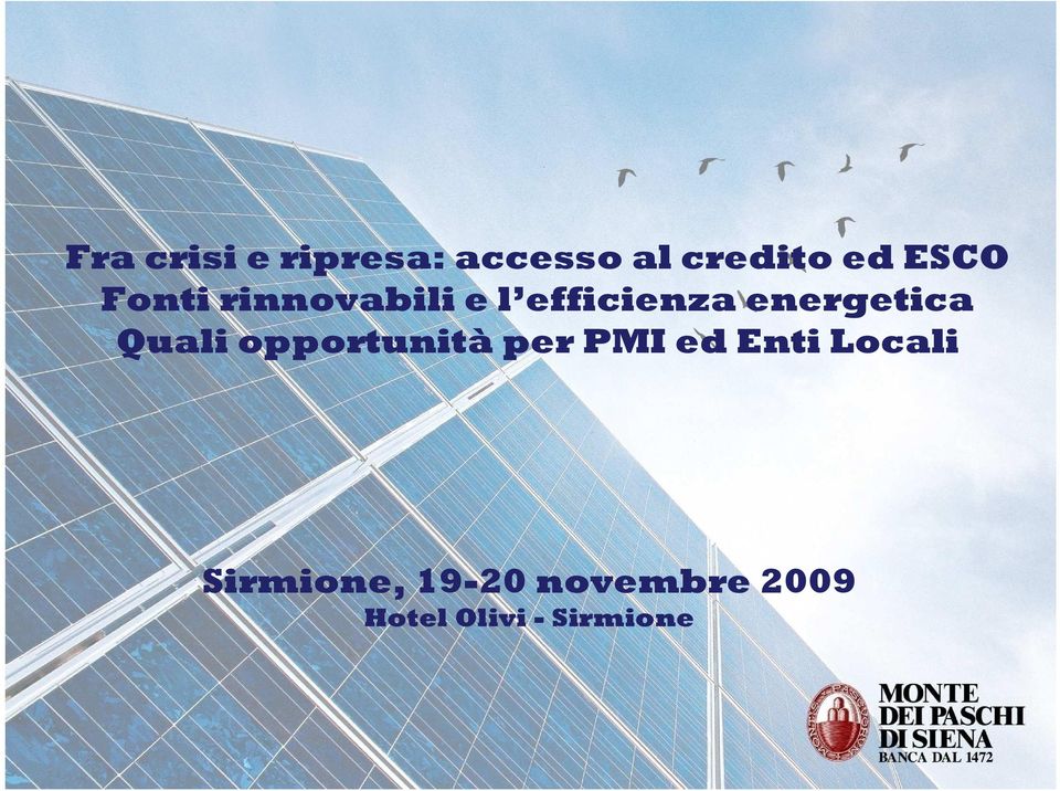 energetica Quali opportunità per PMI ed Enti