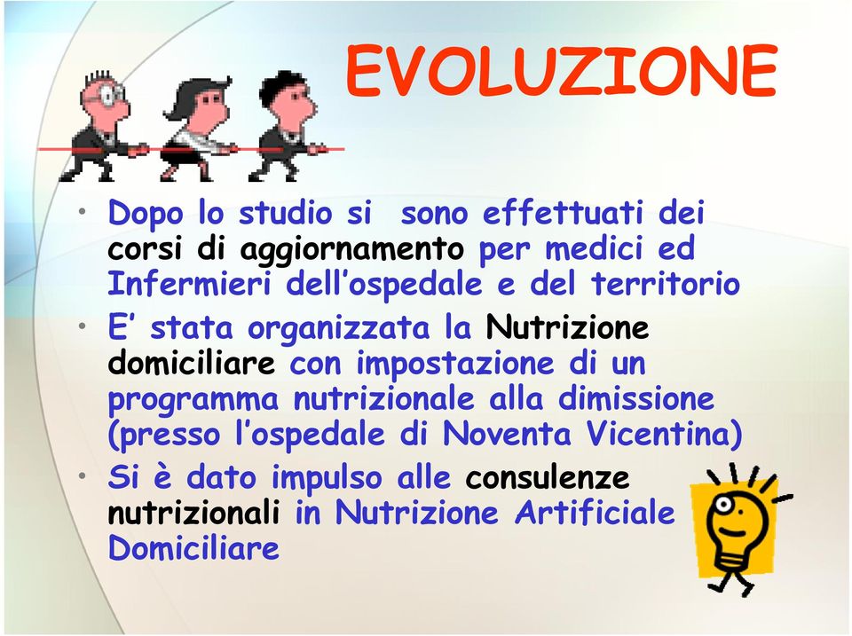 con impostazione di un programma nutrizionale alla dimissione (presso l ospedale di