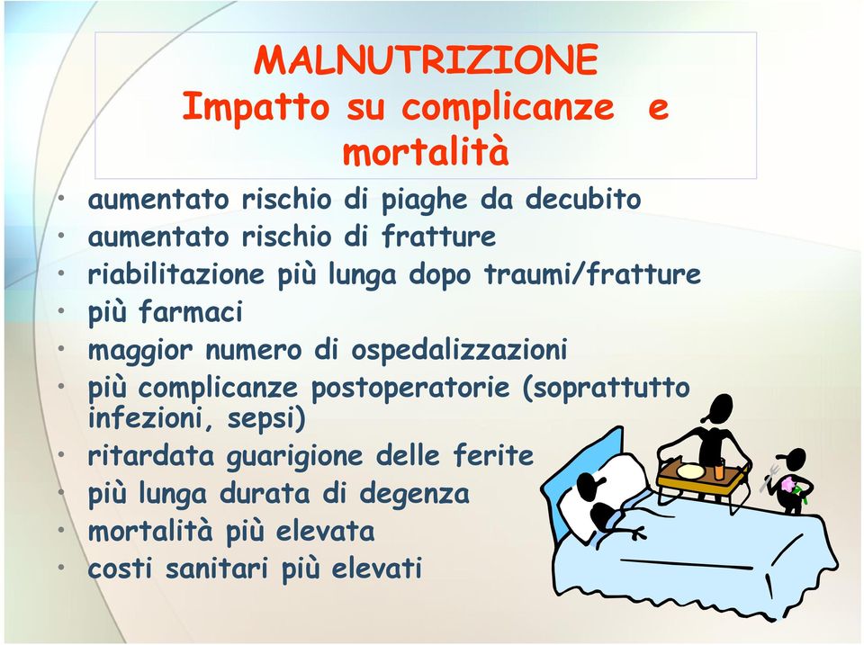 numero di ospedalizzazioni più complicanze postoperatorie (soprattutto infezioni, sepsi)