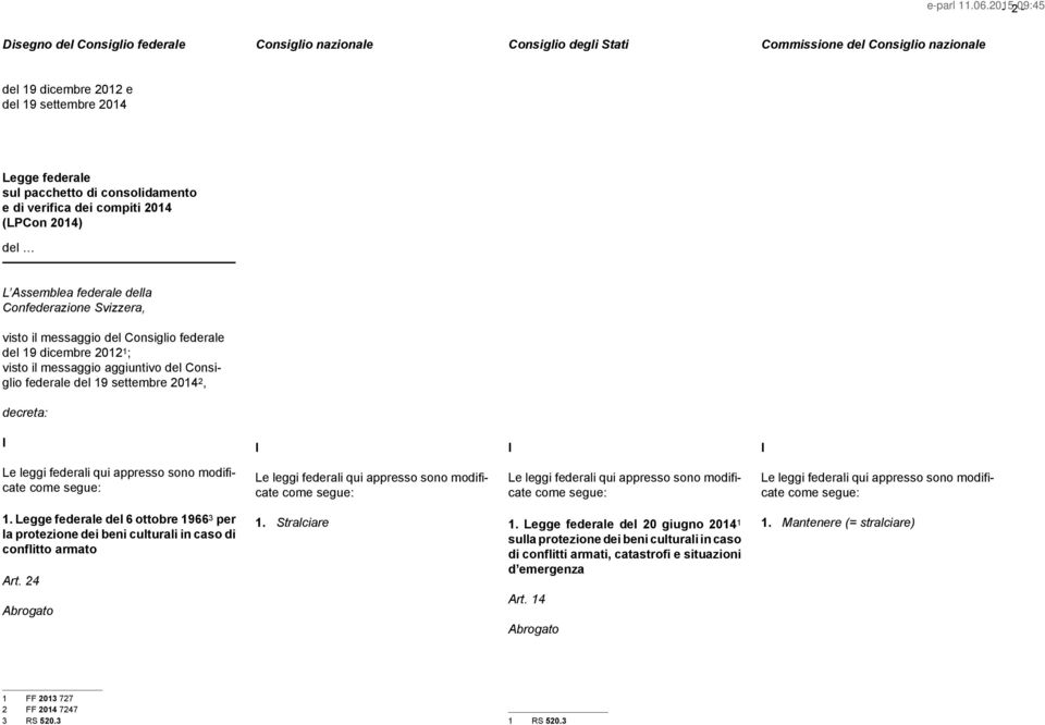 del L Assemblea della Confederazione Svizzera, visto il messaggio del Consiglio del 9 dicembre 202 ; visto il messaggio aggiuntivo del Consiglio del 9 settembre 204 2,