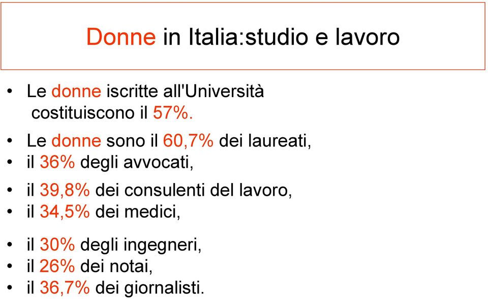 Le donne sono il 60,7% dei laureati, il 36% degli avvocati, il