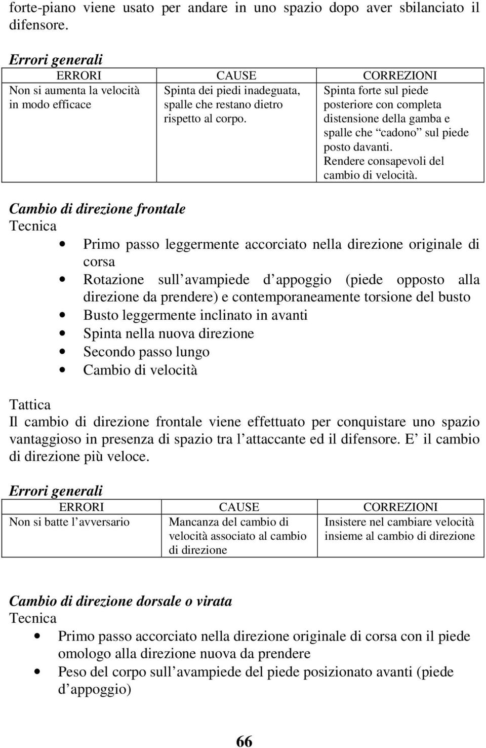 Rendere consapevoli del cambio di velocità.