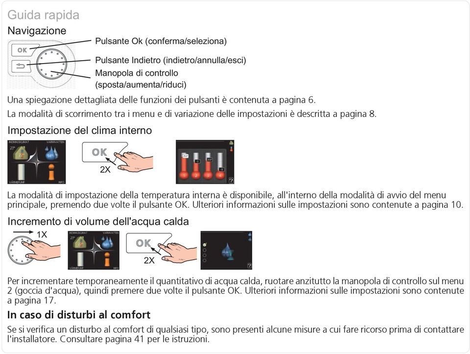 Ulteriori informazioni sulle impostazioni sono contenute a pagina 10.