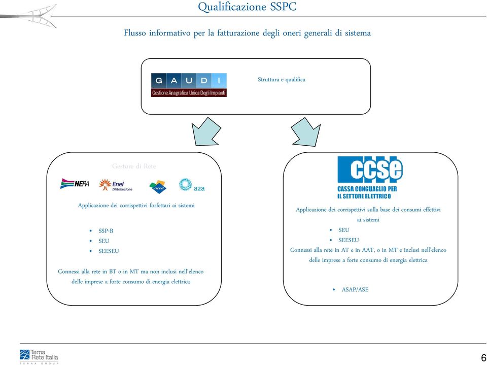 delle imprese a forte consumo di energia elettrica Applicazione dei corrispettivi sulla base dei consumi effettivi ai sistemi SEU