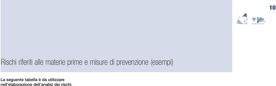 seguente tabella è da utilizzare nell