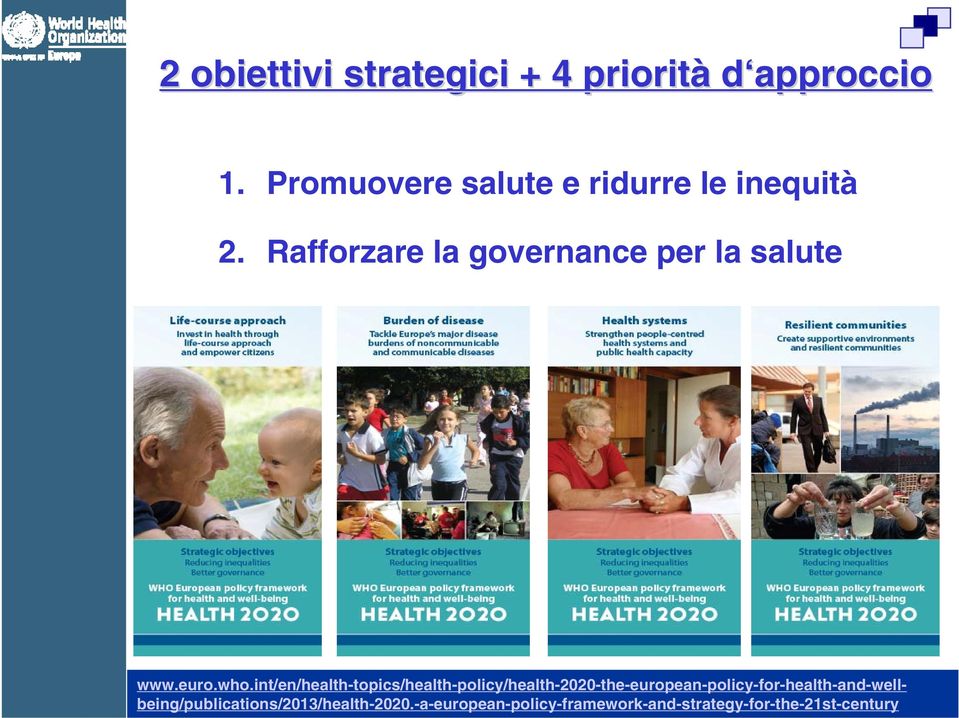 Rafforzare la governance per la salute www.euro.who.