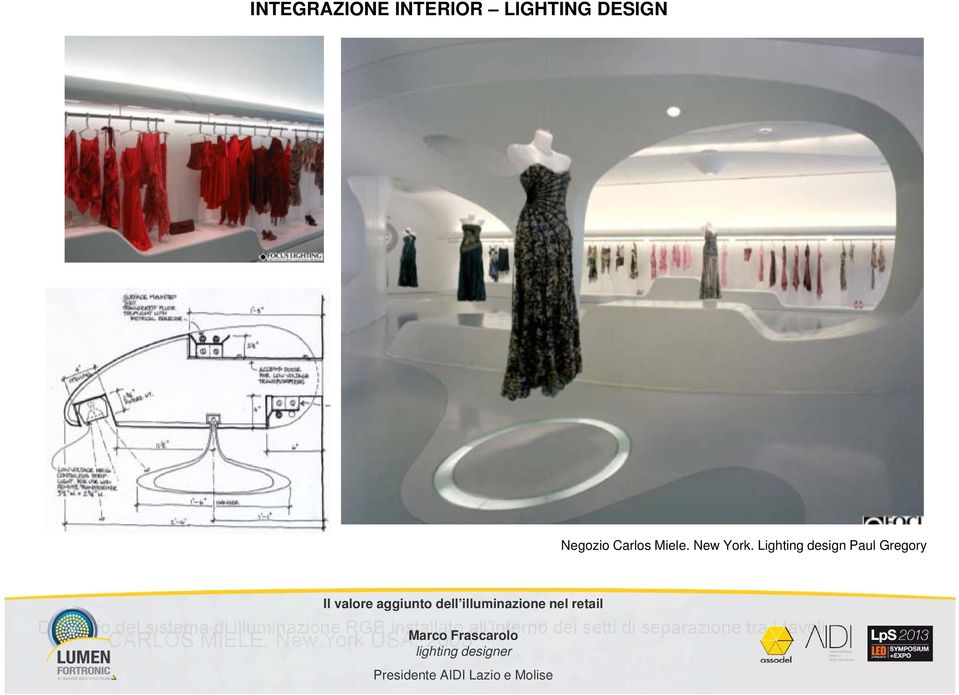 Lighting design Paul Gregory Dettaglio del sistema di