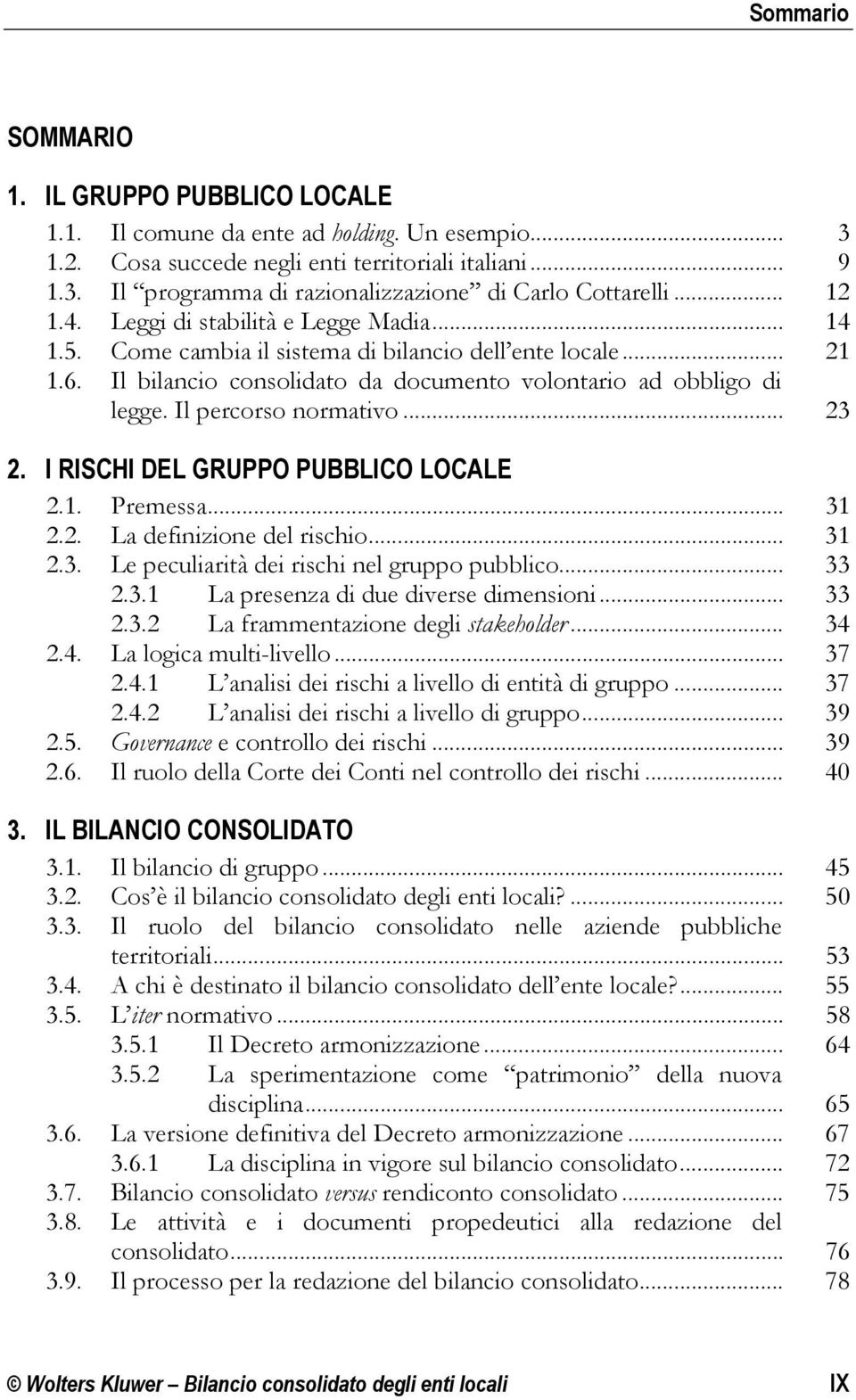 Il percorso normativo... 23 2. I RISCHI DEL GRUPPO PUBBLICO LOCALE 2.1. Premessa... 31 2.2. La definizione del rischio... 31 2.3. Le peculiarità dei rischi nel gruppo pubblico... 33 2.3.1 La presenza di due diverse dimensioni.